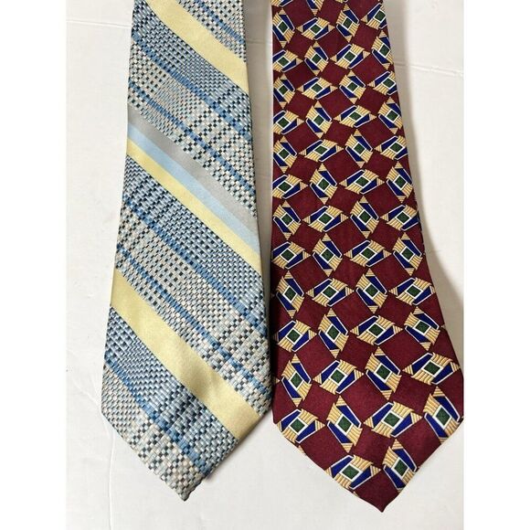 Lot 2 Vintage Christian Dior Designer Cravates Tie Silk - Picture 1 of 7